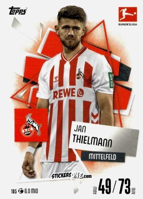 Figurina Jan Thielmann - German Fussball Bundesliga 2025-2026. Match Attax n. 105 - Topps