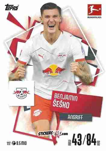 Cromo Benjamin Šeško - German Fussball Bundesliga 2025-2026. Match Attax n. 117 - Topps