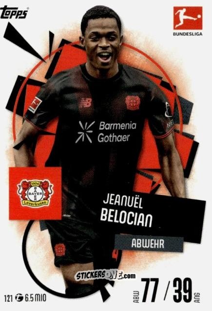 Sticker Jeanuël Belocian - German Fussball Bundesliga 2025-2026. Match Attax n. 121 - Topps