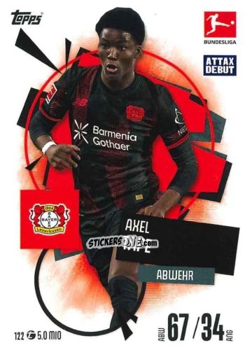 Cromo Axel Tape - German Fussball Bundesliga 2025-2026. Match Attax n. 122 - Topps