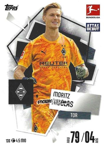 Cromo Moritz Nicolas - German Fussball Bundesliga 2025-2026. Match Attax n. 136 - Topps