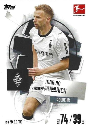 Figurina Marvin Friedrich - German Fussball Bundesliga 2025-2026. Match Attax n. 138 - Topps