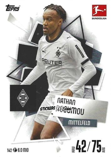 Figurina Nathan Ngoumou - German Fussball Bundesliga 2025-2026. Match Attax n. 142 - Topps