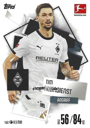 Sticker Tim Kleindienst - German Fussball Bundesliga 2025-2026. Match Attax n. 143 - Topps