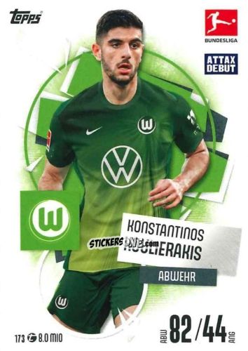 Figurina Konstantinos Koulierakis - German Fussball Bundesliga 2025-2026. Match Attax n. 173 - Topps