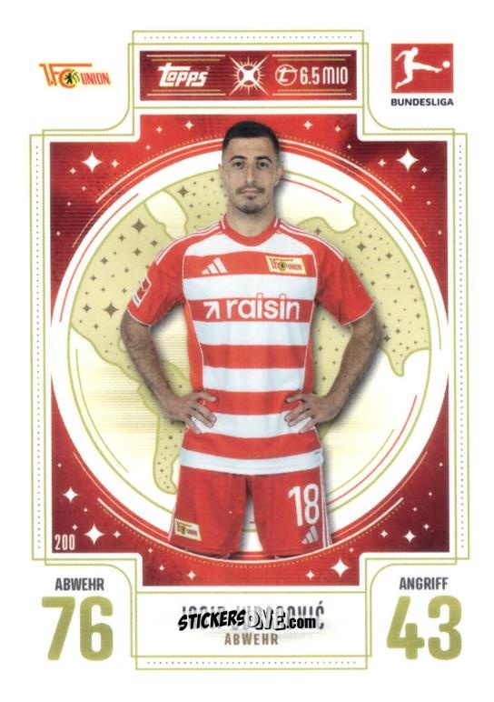 Cromo Josip Juranović - German Fussball Bundesliga 2025-2026. Match Attax n. 200 - Topps