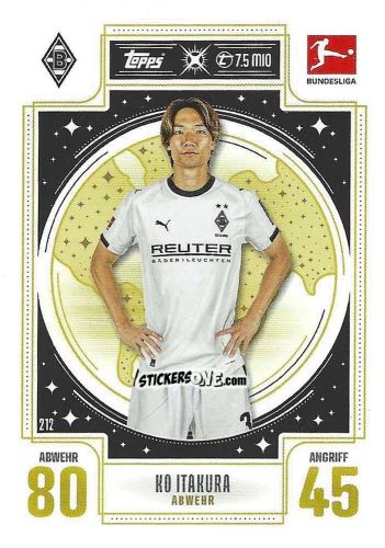 Cromo Ko Itakura - German Fussball Bundesliga 2025-2026. Match Attax n. 212 - Topps