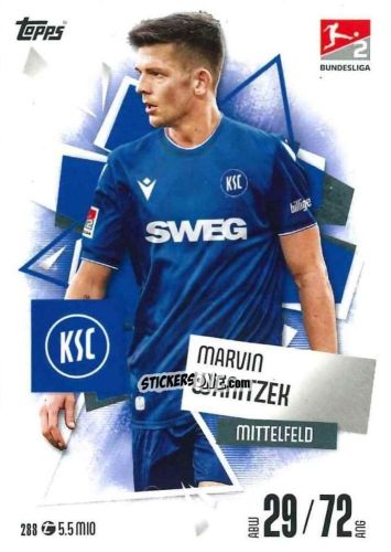 Figurina Marvin Wanitzek - German Fussball Bundesliga 2025-2026. Match Attax n. 288 - Topps
