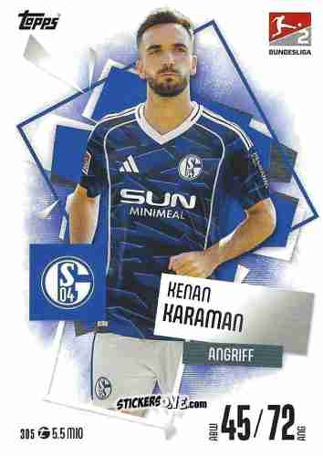 Cromo Kenan Karaman - German Fussball Bundesliga 2025-2026. Match Attax n. 305 - Topps
