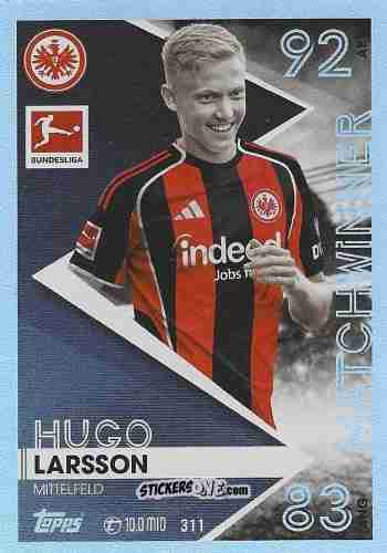 Cromo Hugo Larsson - German Fussball Bundesliga 2025-2026. Match Attax n. 311 - Topps