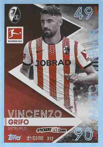 Sticker Vincenzo Grifo - German Fussball Bundesliga 2025-2026. Match Attax n. 312 - Topps