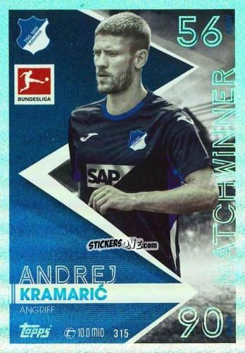 Cromo Andrej Kramarić - German Fussball Bundesliga 2025-2026. Match Attax n. 315 - Topps