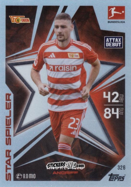 Cromo Andrej Ilić - German Fussball Bundesliga 2025-2026. Match Attax n. 326 - Topps