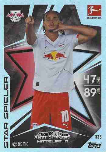 Cromo Xavi Simons - German Fussball Bundesliga 2025-2026. Match Attax n. 335 - Topps