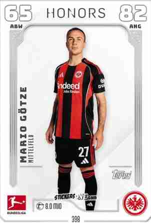 Cromo Mario Götze - German Fussball Bundesliga 2025-2026. Match Attax n. 398 - Topps