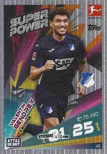Figurina Valentin Gendrey - German Fussball Bundesliga 2025-2026. Match Attax n. 475 - Topps