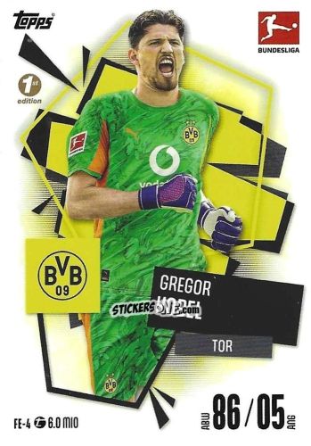 Figurina Gregor Kobel - German Fussball Bundesliga 2025-2026. Match Attax n. FE-04 - Topps