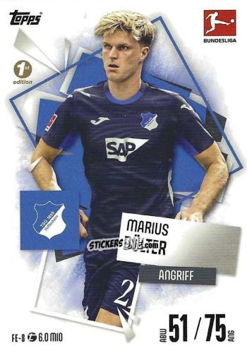 Cromo Marius Bülter - German Fussball Bundesliga 2025-2026. Match Attax n. FE-08 - Topps