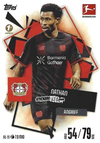 Cromo Nathan Tella - German Fussball Bundesliga 2025-2026. Match Attax n. FE-11 - Topps
