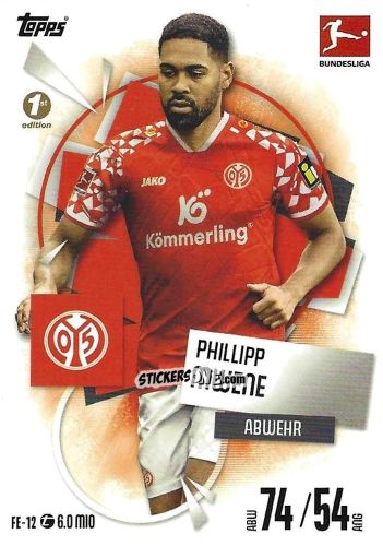 Cromo Philipp Mwene - German Fussball Bundesliga 2025-2026. Match Attax n. FE-12 - Topps