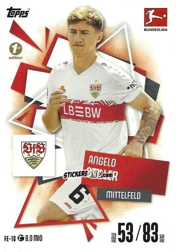 Figurina Angelo Stiller - German Fussball Bundesliga 2025-2026. Match Attax n. FE-16 - Topps