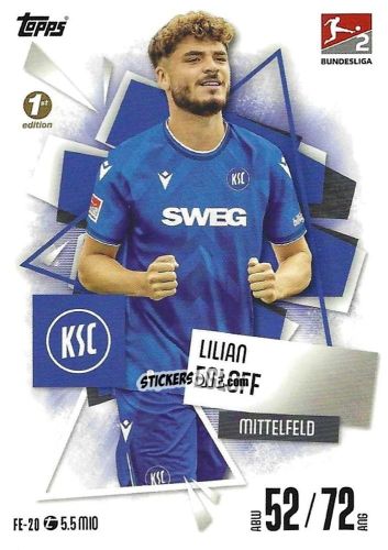 Sticker Lilian Egloff - German Fussball Bundesliga 2025-2026. Match Attax n. FE-20 - Topps