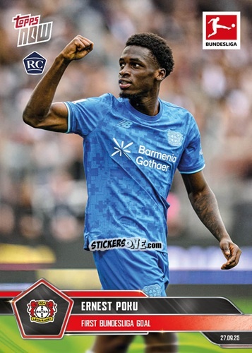 Figurina Ernest Poku - Now Bundesliga German 2025-2026 n. 33 - Topps