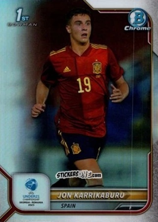Cromo Jon Karrikaburu - Bowman Chrome Road To Uefa U21 Euros 2022 n. 3 - Topps