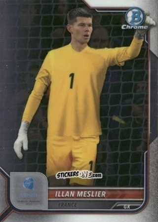 Figurina Illan Meslier - Bowman Chrome Road To Uefa U21 Euros 2022 n. 11 - Topps