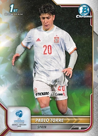 Figurina Pablo Torre - Bowman Chrome Road To Uefa U21 Euros 2022 n. 13 - Topps