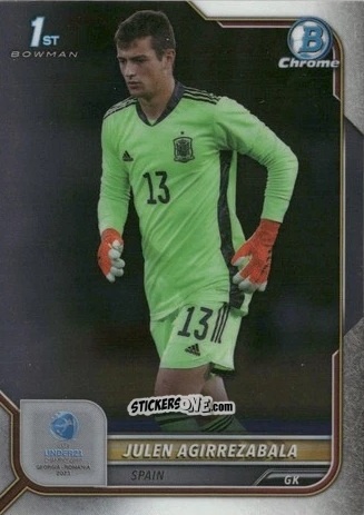 Sticker Julen Agirrezabala - Bowman Chrome Road To Uefa U21 Euros 2022 n. 31 - Topps