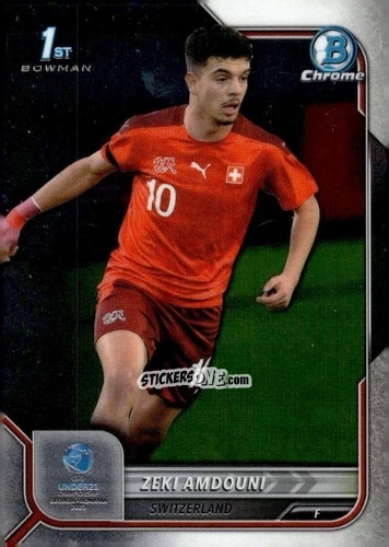 Figurina Zeki Amdouni - Bowman Chrome Road To Uefa U21 Euros 2022 n. 42 - Topps