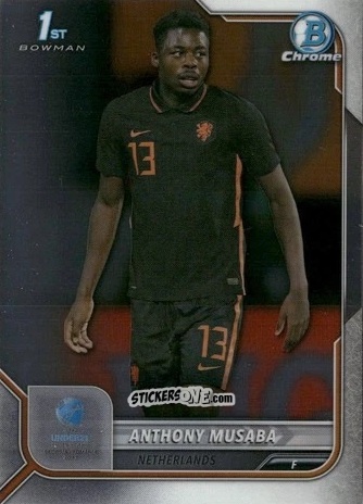 Figurina Anthony Musaba - Bowman Chrome Road To Uefa U21 Euros 2022 n. 47 - Topps