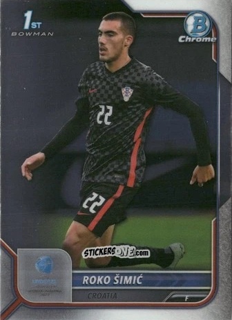 Figurina Roko Simic - Bowman Chrome Road To Uefa U21 Euros 2022 n. 49 - Topps