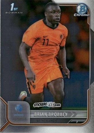 Figurina Brian Brobbey - Bowman Chrome Road To Uefa U21 Euros 2022 n. 50 - Topps