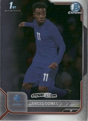 Figurina Angel Gomes - Bowman Chrome Road To Uefa U21 Euros 2022 n. 80 - Topps