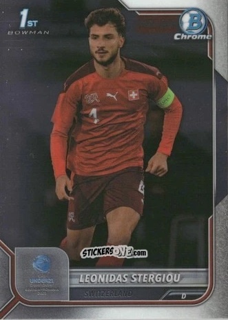 Figurina Leonidas Stergiou - Bowman Chrome Road To Uefa U21 Euros 2022 n. 133 - Topps