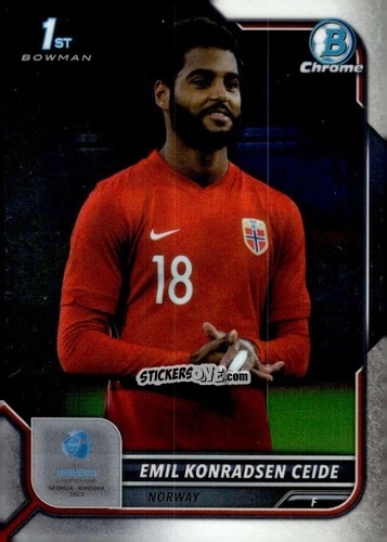 Figurina Emil Konradsen Ceide - Bowman Chrome Road To Uefa U21 Euros 2022 n. 141 - Topps