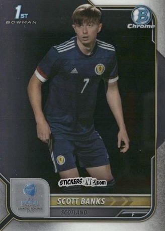 Figurina Scott Banks - Bowman Chrome Road To Uefa U21 Euros 2022 n. 143 - Topps