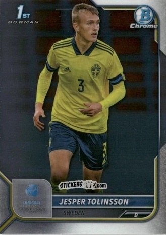 Figurina Jesper Tolinsson - Bowman Chrome Road To Uefa U21 Euros 2022 n. 148 - Topps