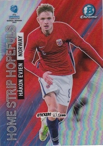 Sticker Hakon Evjen - Bowman Chrome Road To Uefa U21 Euros 2022 n. HS-10 - Topps