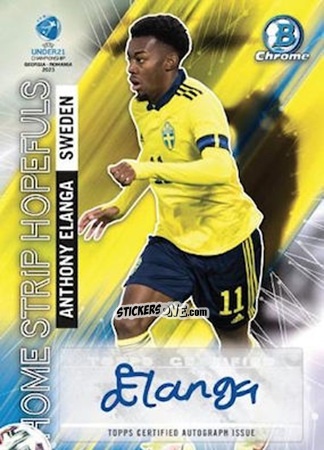 Figurina Anthony Elanga - Bowman Chrome Road To Uefa U21 Euros 2022 n. HSAU-17 - Topps