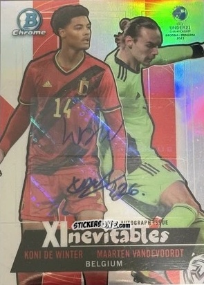 Cromo Maarten Vandevoordt / Koni De Winter - Bowman Chrome Road To Uefa U21 Euros 2022 n. XIAU-20 - Topps