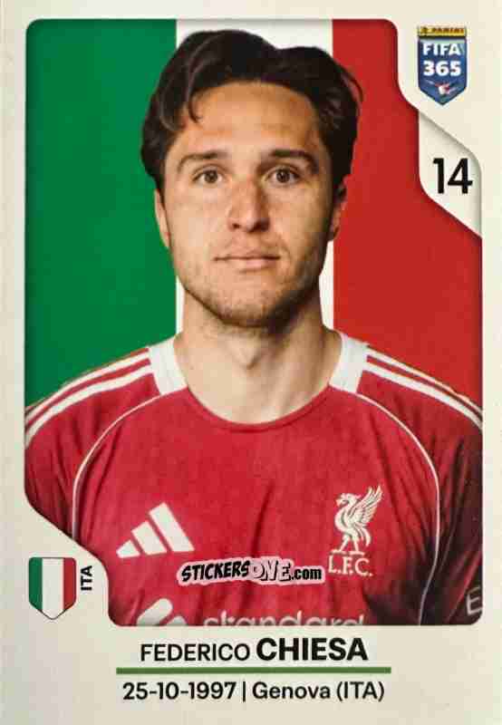 Figurina Federico Chiesa - Fifa 365 2026 n. 98 - Panini