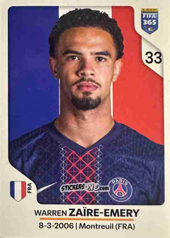 Cromo Warren Zaïre-Emery - Fifa 365 2026 n. 161 - Panini