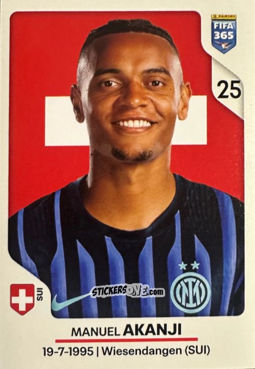 Cromo Manuel Akanji - Fifa 365 2026 n. 263 - Panini