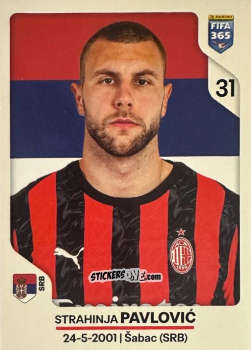 Figurina Strahinja Pavlović - Fifa 365 2026 n. 281 - Panini