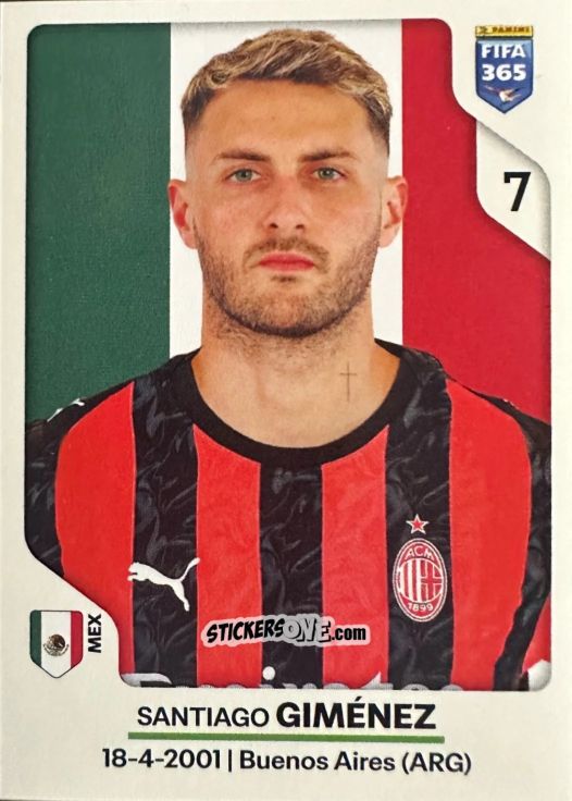 Figurina Santiago Giménez - Fifa 365 2026 n. 296 - Panini