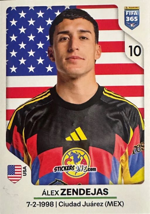 Figurina Álex Zendejas - Fifa 365 2026 n. 308 - Panini