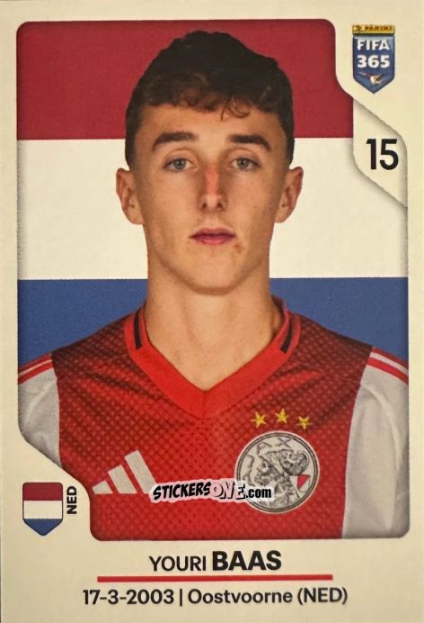 Cromo Youri Baas - Fifa 365 2026 n. 317 - Panini
